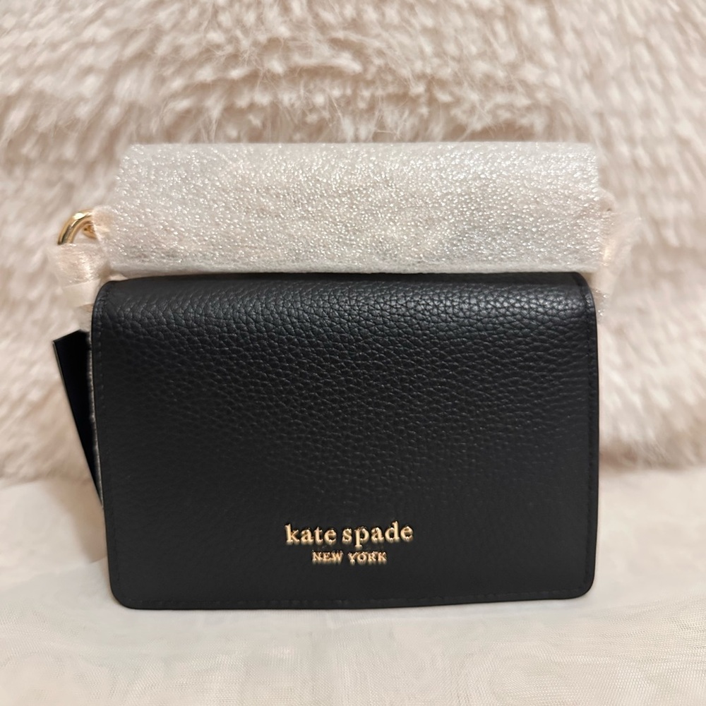 Kate Spade Natasha Chain Card Case Crossbody (BLACK)